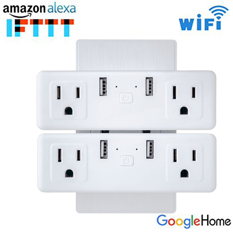 WiFi smart socket with 2 plug